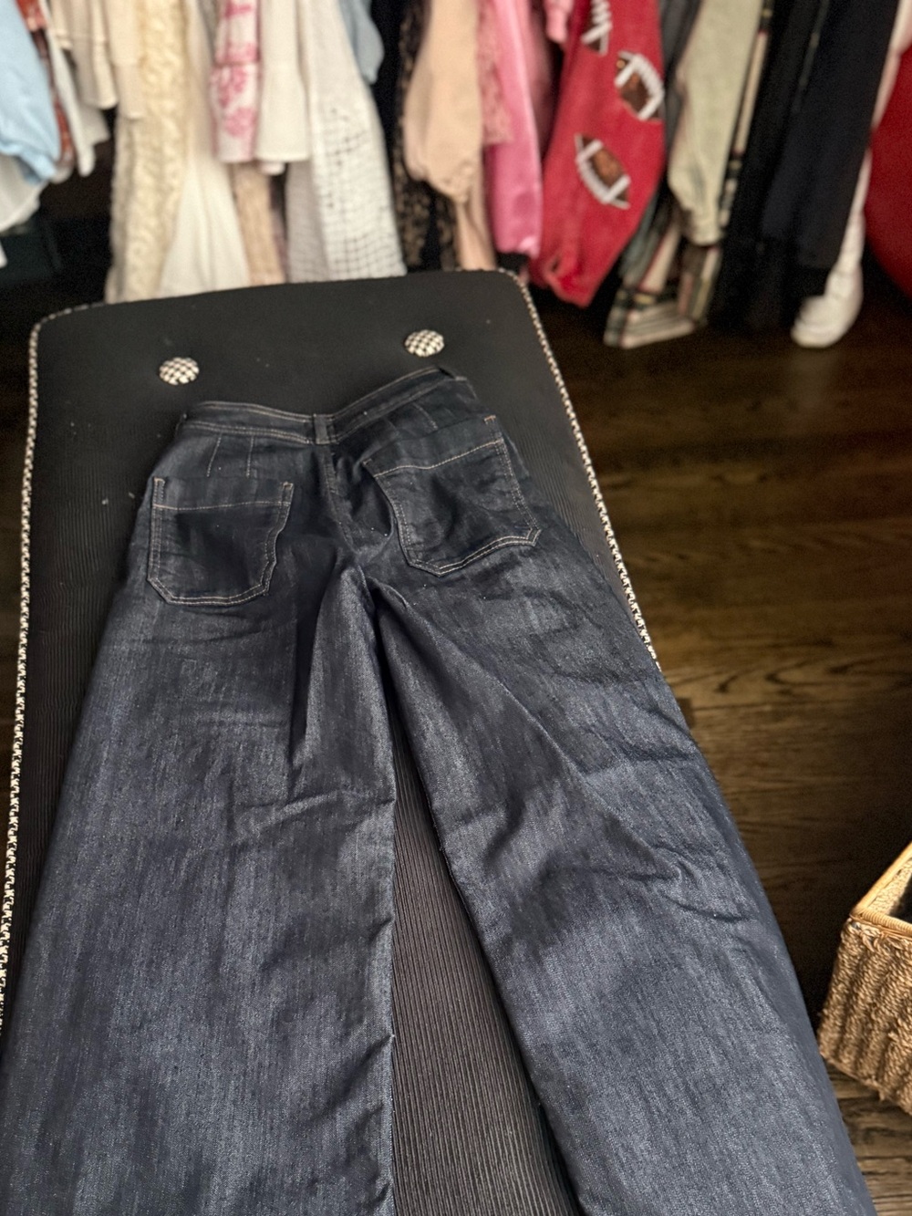 Maeve Dark Indigo Wide Leg Denim Jeans